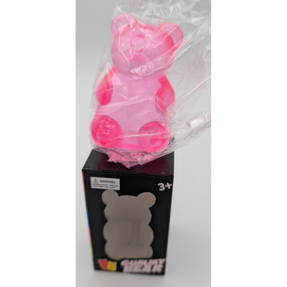 Pink Gummy Bear Tactile firm Squeeze sensory Toy Squishy